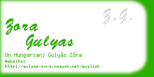 zora gulyas business card
